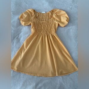 Altar'd State Golden Puff Sleeve Dress